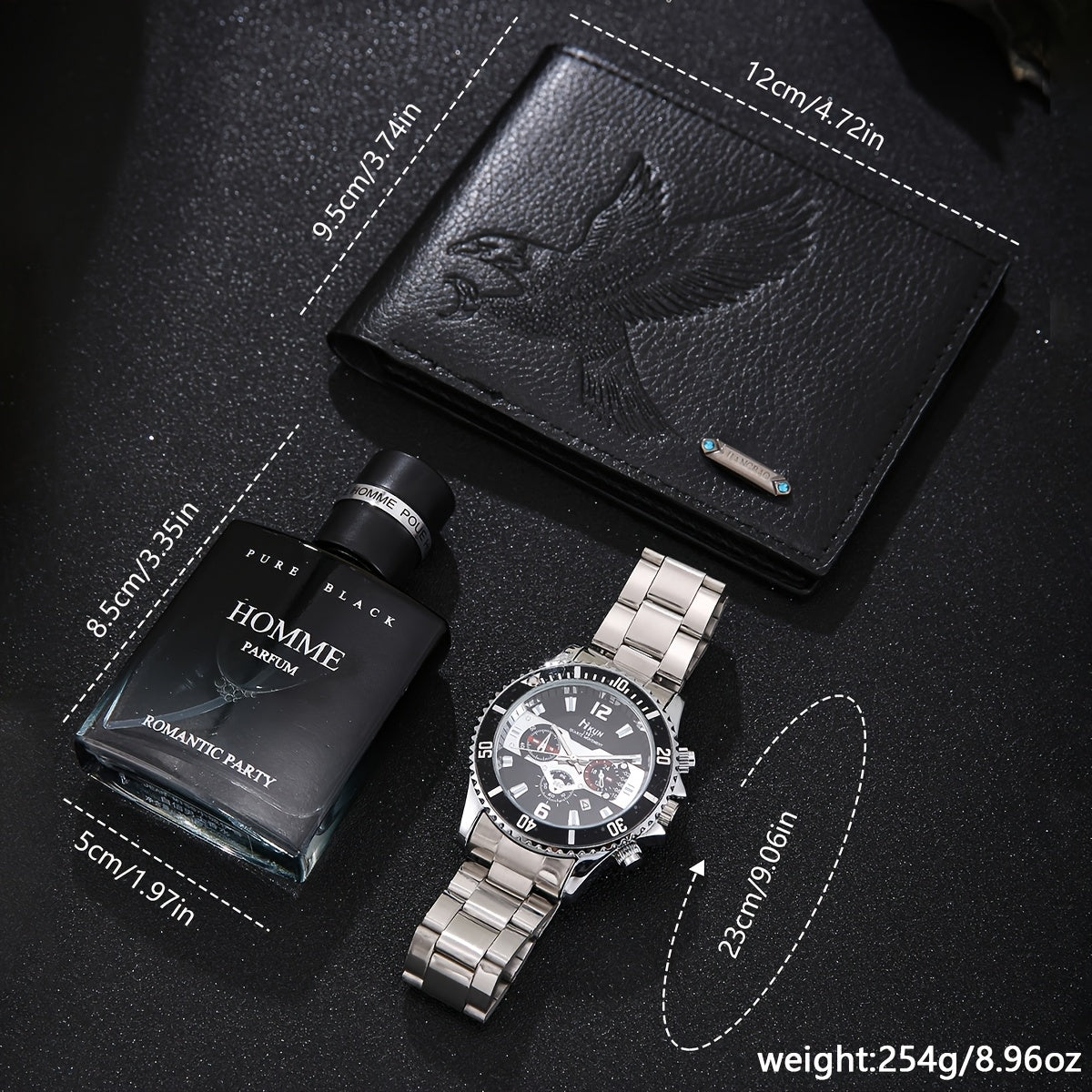 Versatile Gift for Him- Wallet, Watch, and Perfume