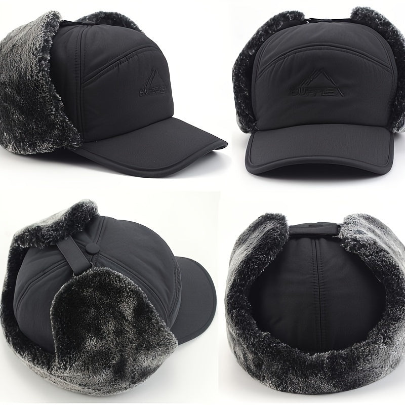 Winter Thermal Hat with Ear Flaps & Detachable Face Mask