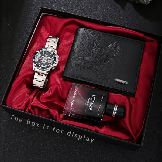 Versatile Gift for Him- Wallet, Watch, and Perfume