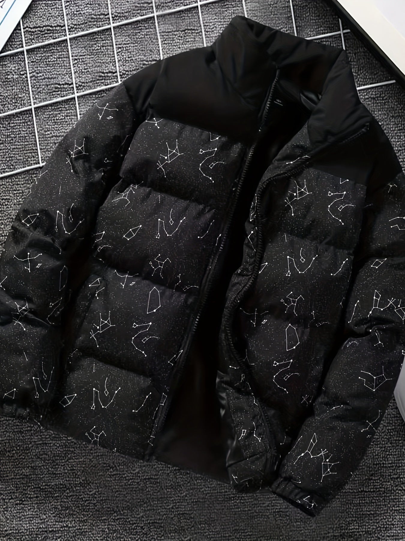 Thermal Constellation Pattern Padded Coat