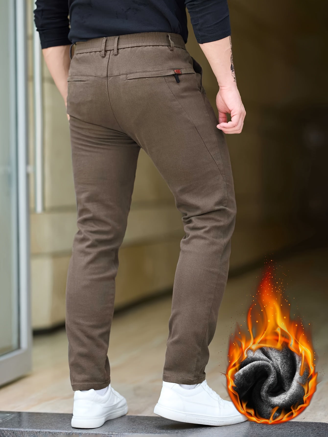 Slim-Fit Fleece-Lined Pants