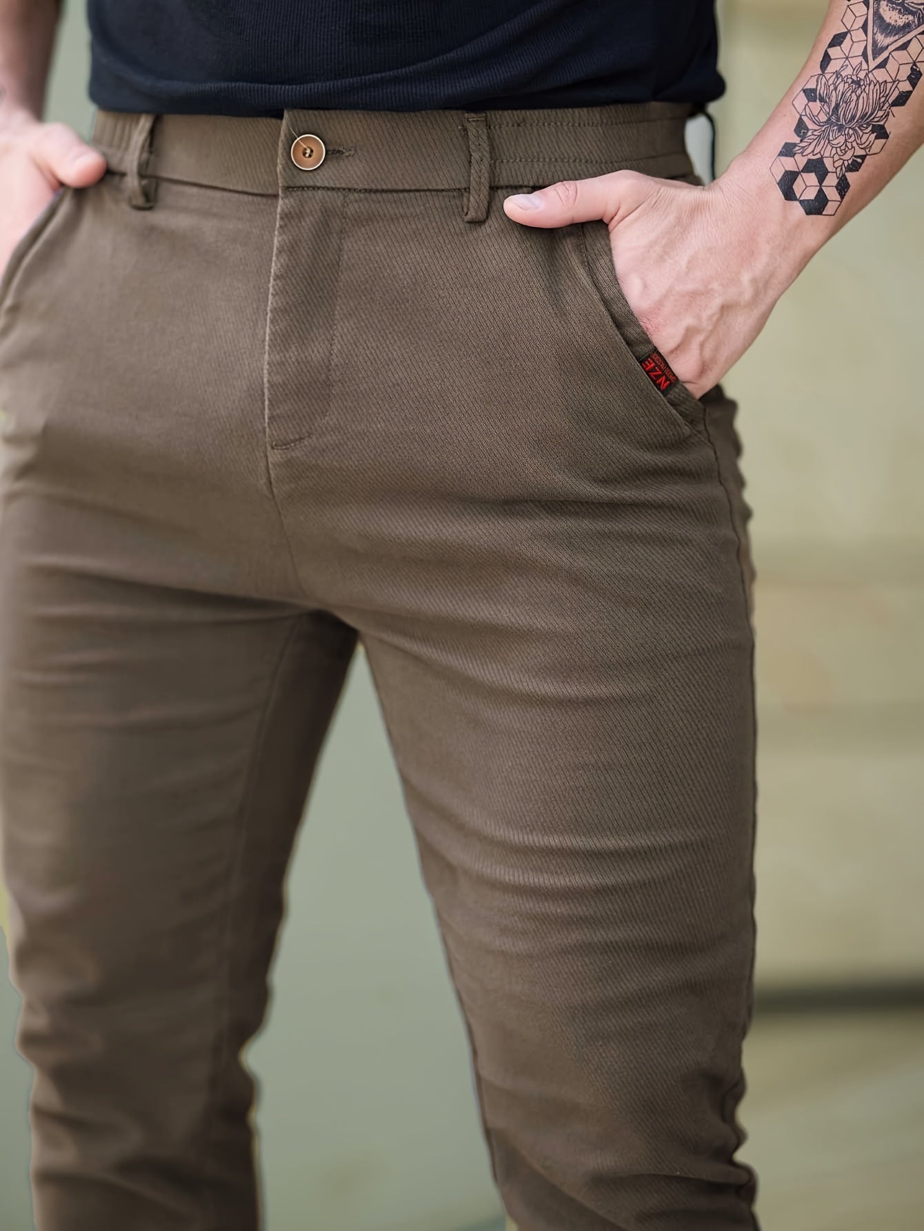 Slim-Fit Fleece-Lined Pants