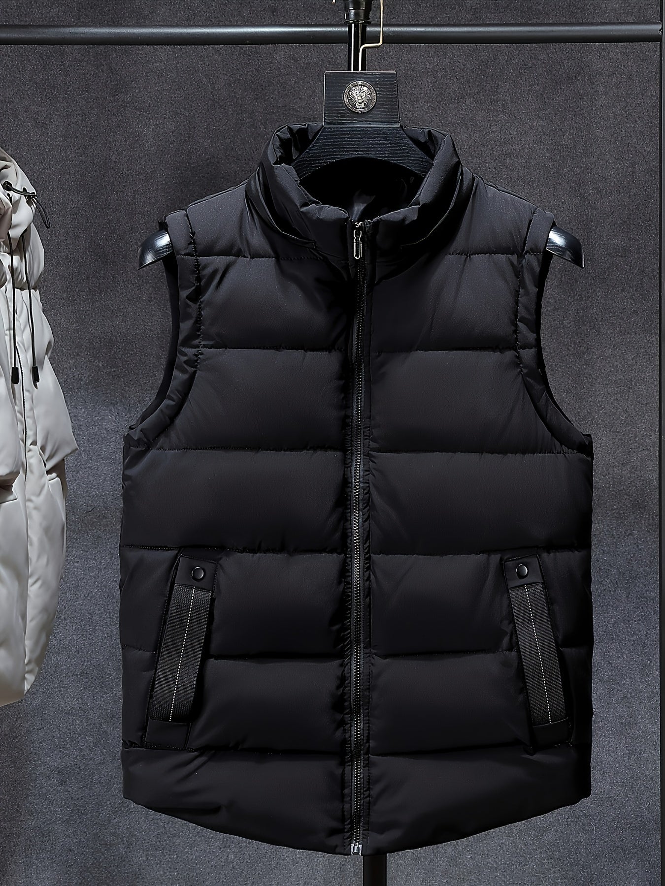 Casual Hooded Puffer Vest with Removable Hood